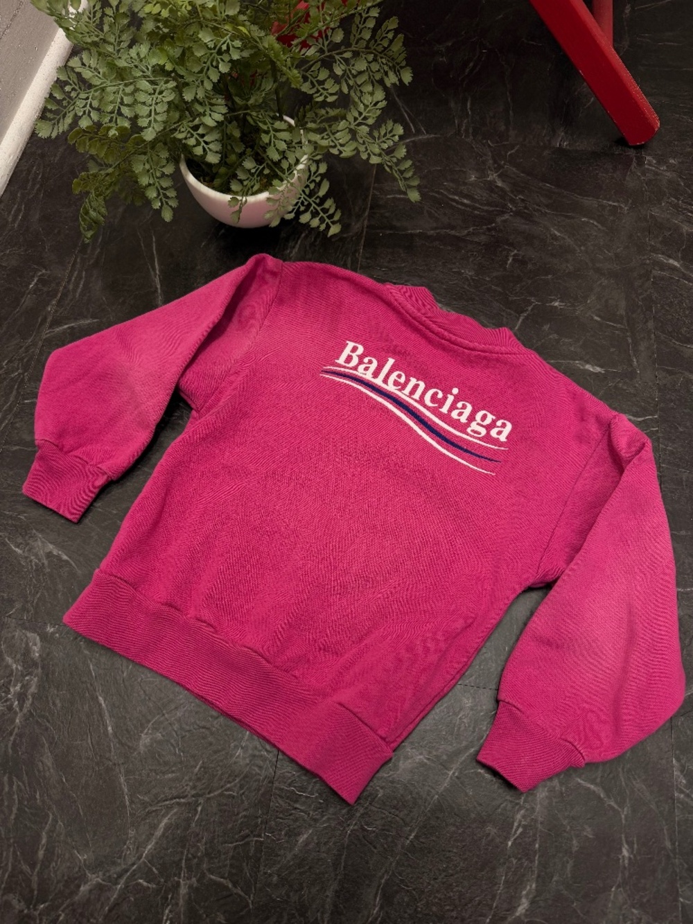 Balenciaga - Political Campaign Wave Logo Crewneck - Pink - Size 4 -